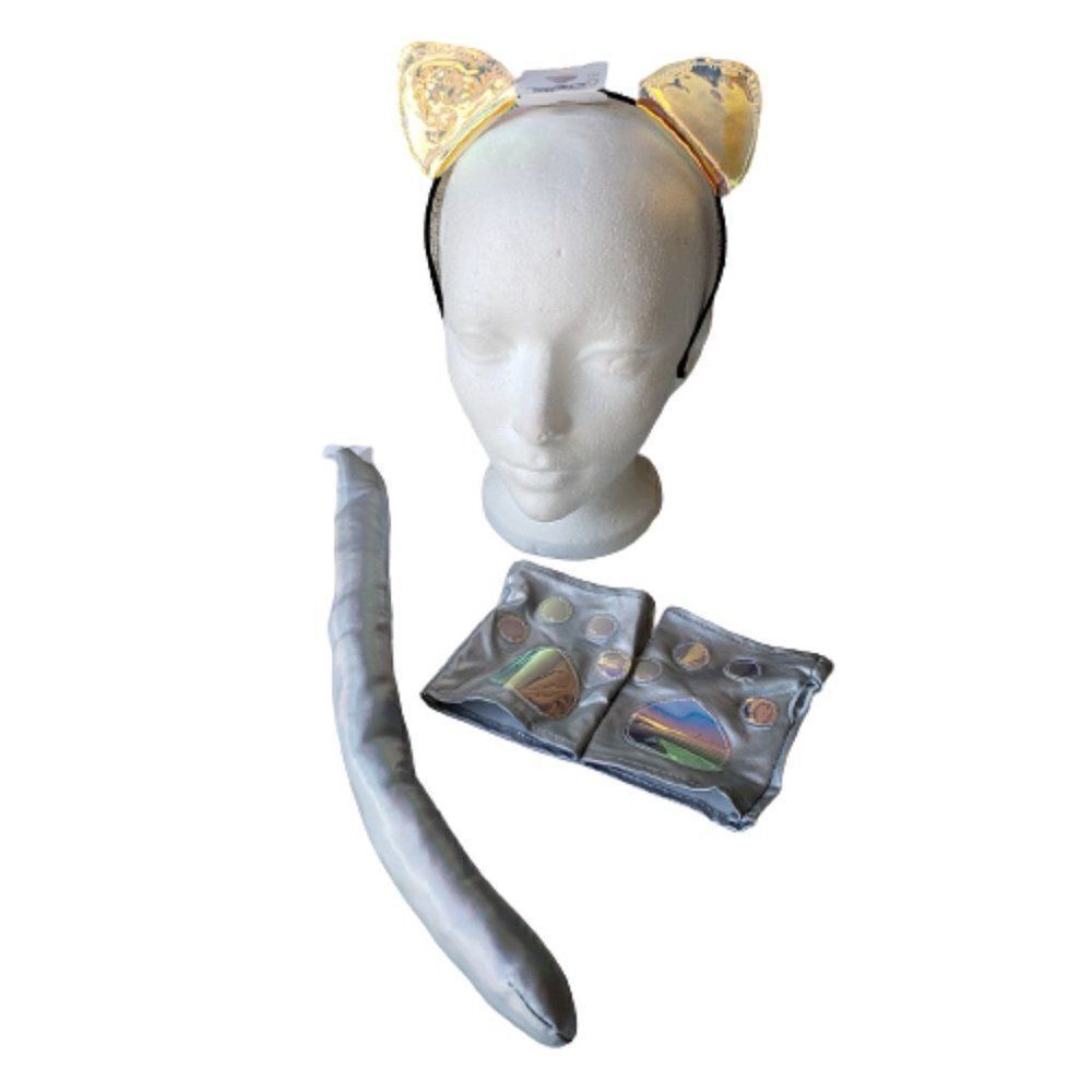 Silver Cat Ears, Tail, Arm Warmers Kit Claire's Girls Accessories